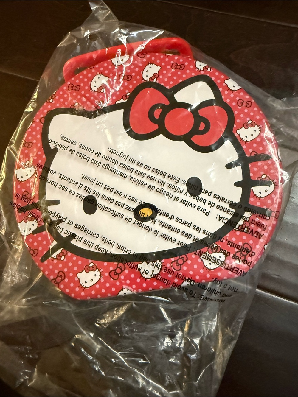 Hello Kitty Red White Kids Metal Tin Storage Box with Handle